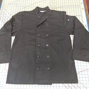 Chef Works Chef Coat Jacket Black Long Sleeved Size Large Restaurant Uniform